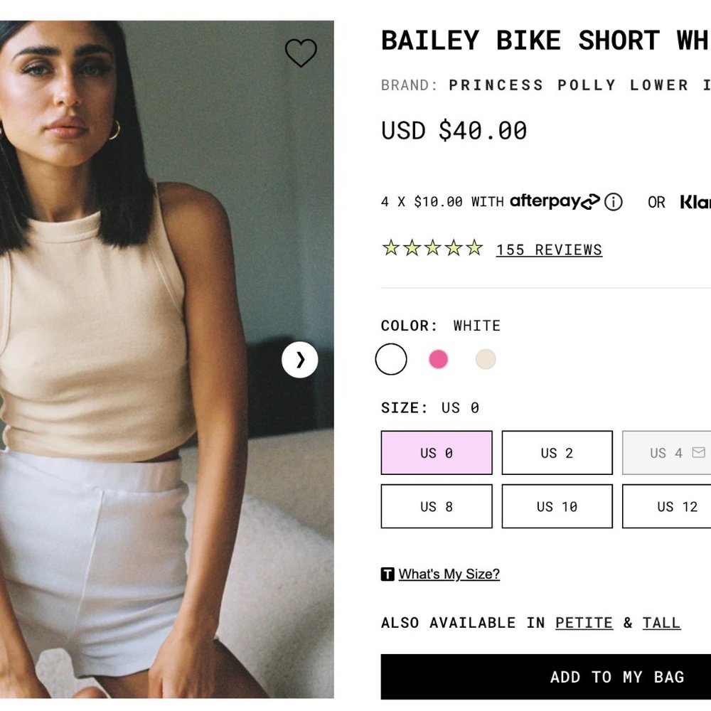 Princess Polly White shorts